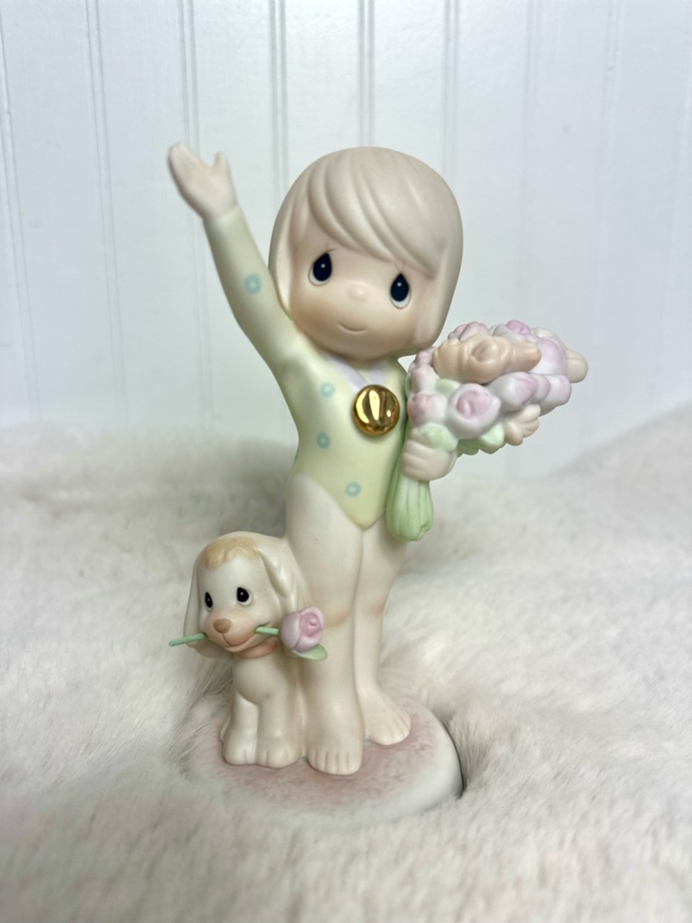 Limited Edition 1997 Precious Moments “God Bless You With Bouquets Of Victory”
